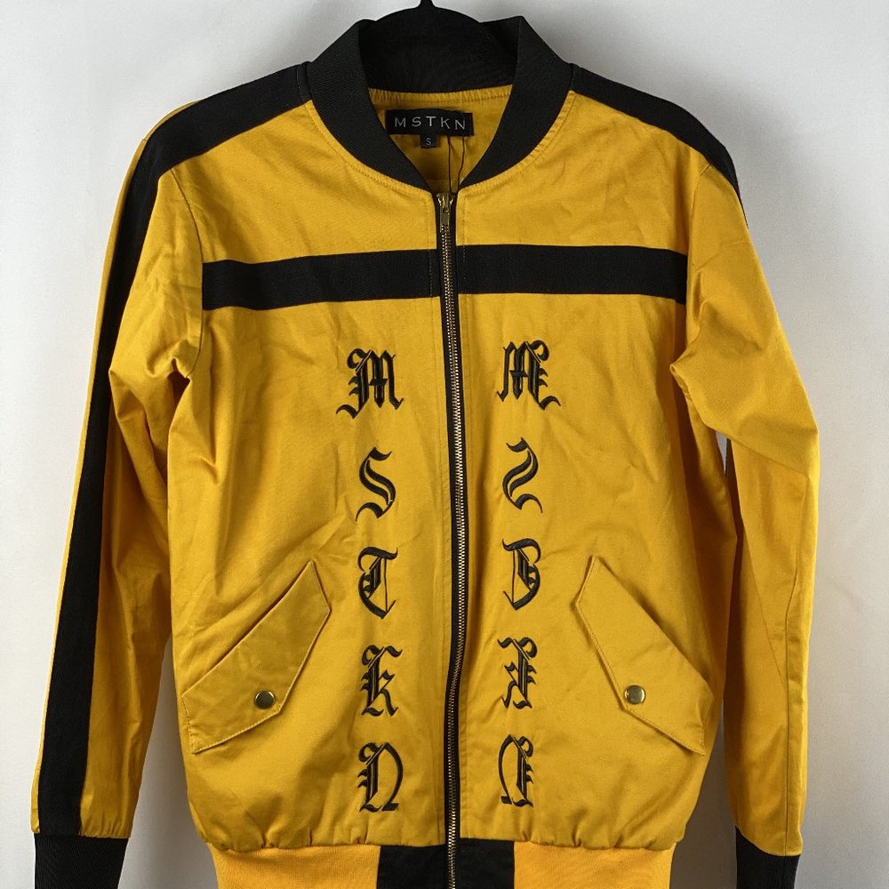 MSTKN THRONED BOMBER JACKET BLACK YELLOW